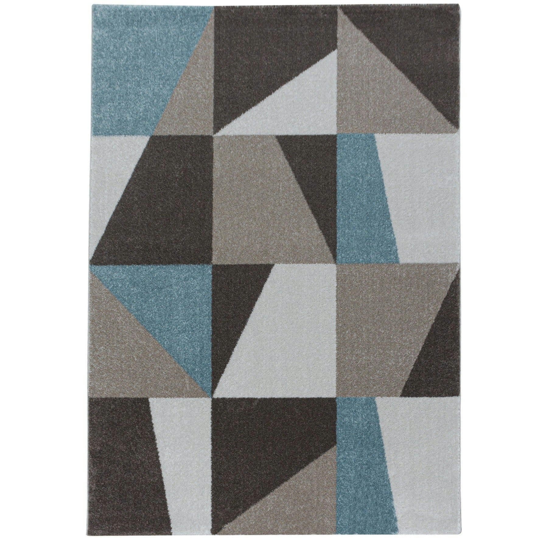 VINTAGE - Tapis motifs patchwork vintage bleu 140x200cm