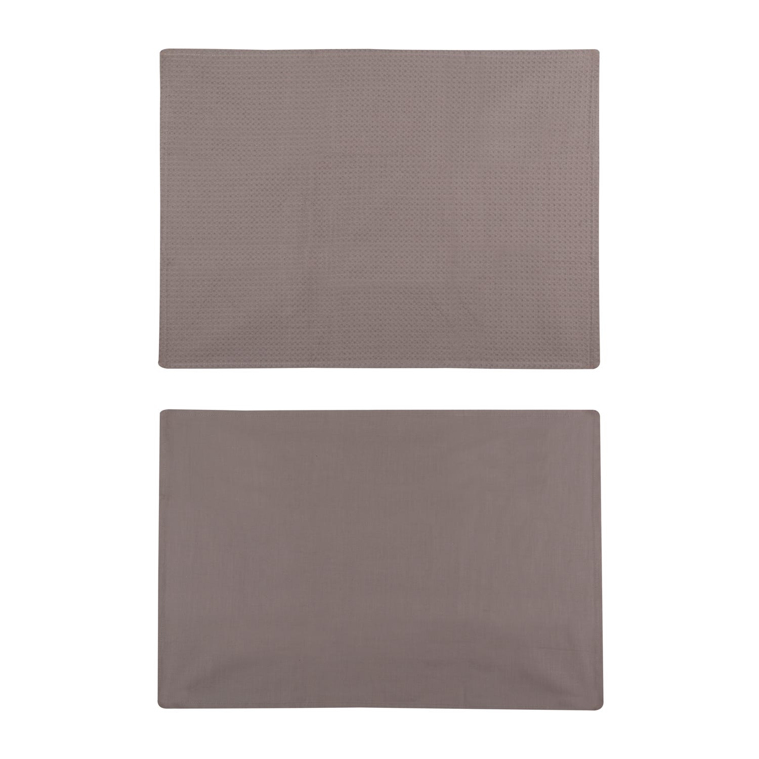 Set 2 strofinacci 50x70 cm cotone tortora Slub