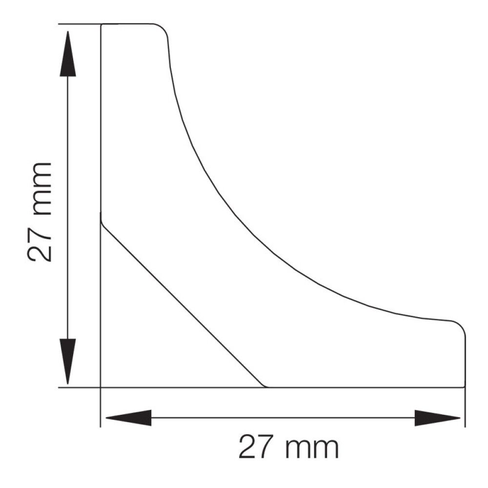 HULKILLIST HVIT 27X27X2500MM