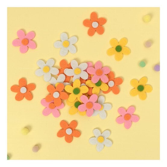 Felt Flower Heads 24 Pack