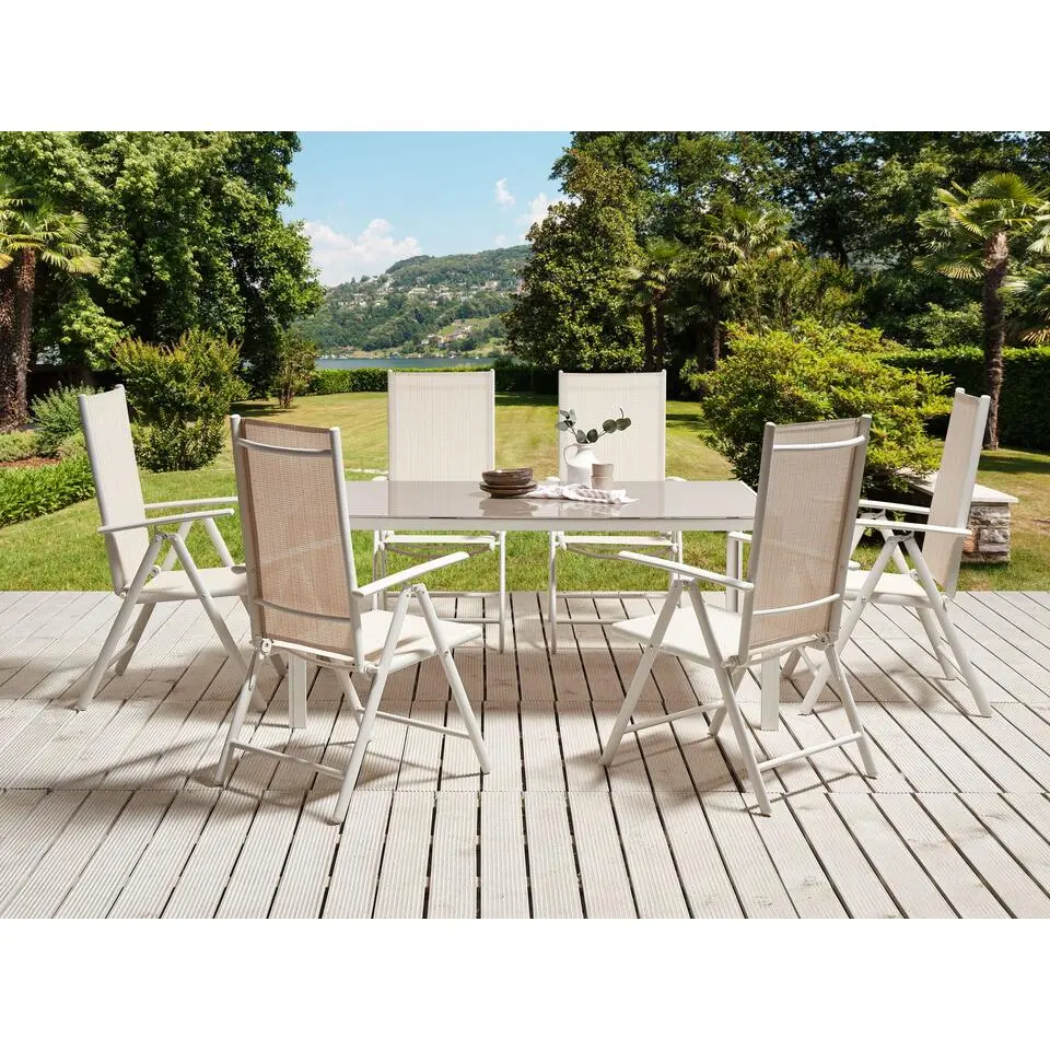 CATANIA - Tuinstoel set van 6 - Beige - Aluminium