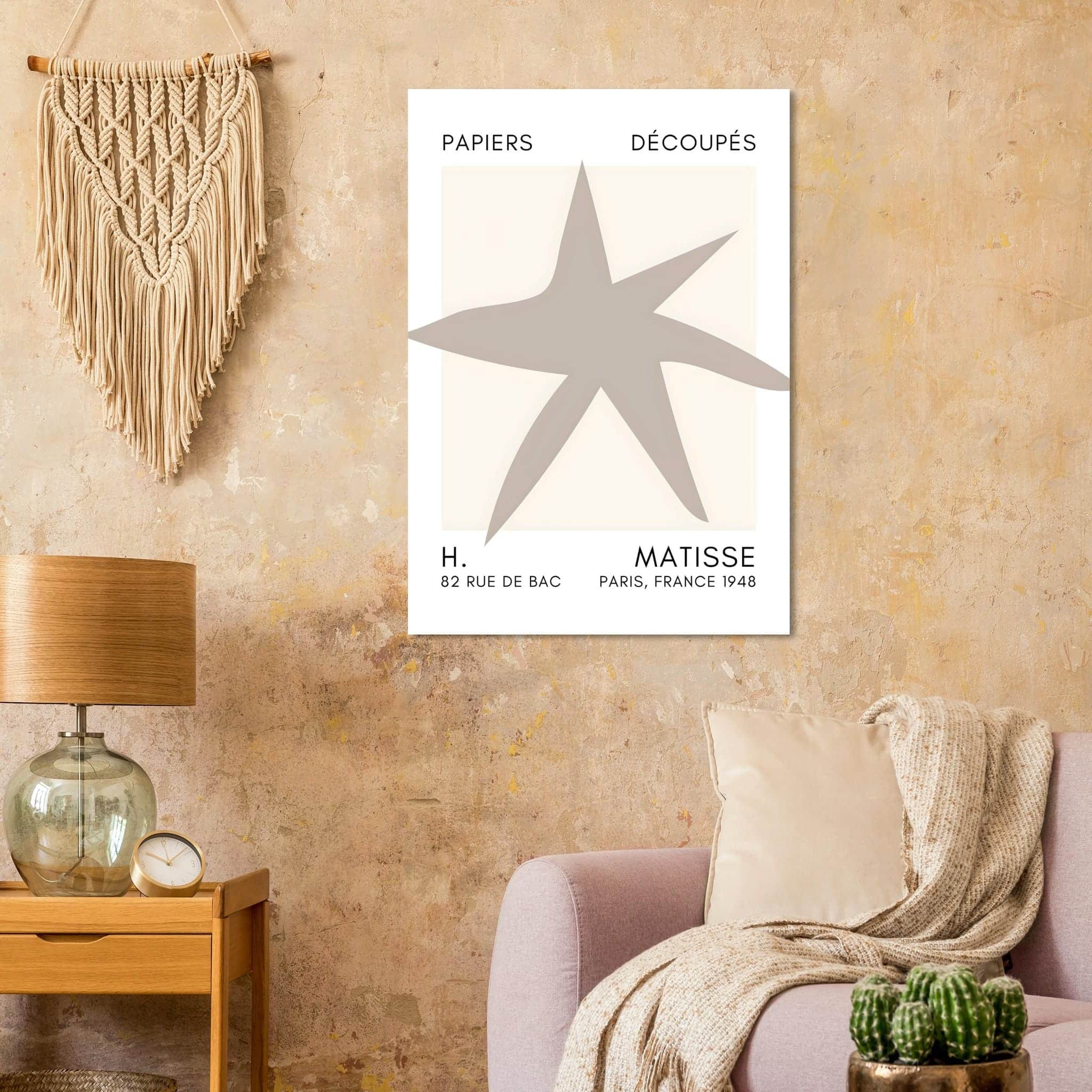 Artfulprints Poster Matisse – Star of the sea grey  - 70x100 cm - Grijs