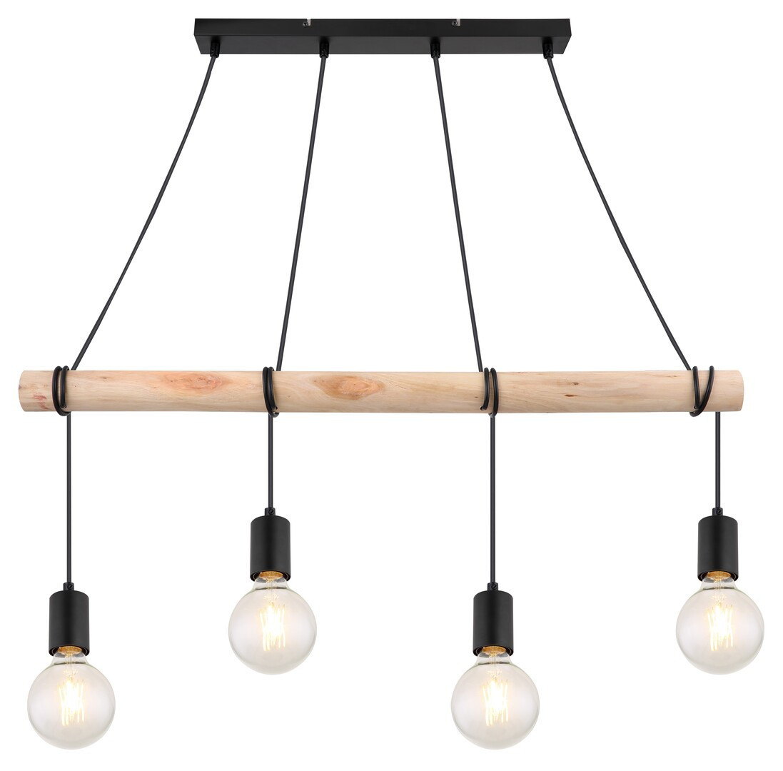 Lampa wisząca czarna Pablo 4xE27x40W wym:180x85x85 Rabalux
