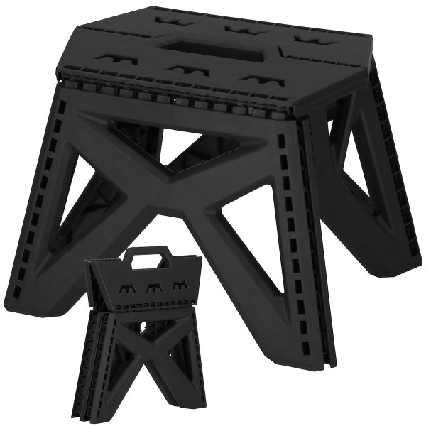Taboret składany do 100 kg podest, stopień wys. 23 cm czarny