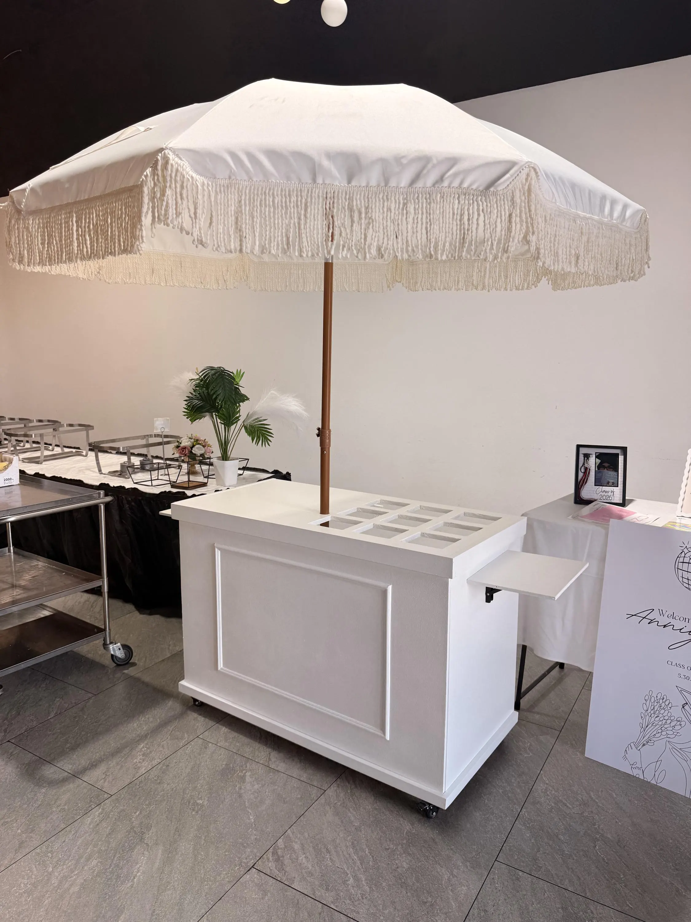 Custom Mobile Snack Cart | Event Charcuterie | Compact Collapsible Small Business| | Wood | Solid and Proffesional Portable