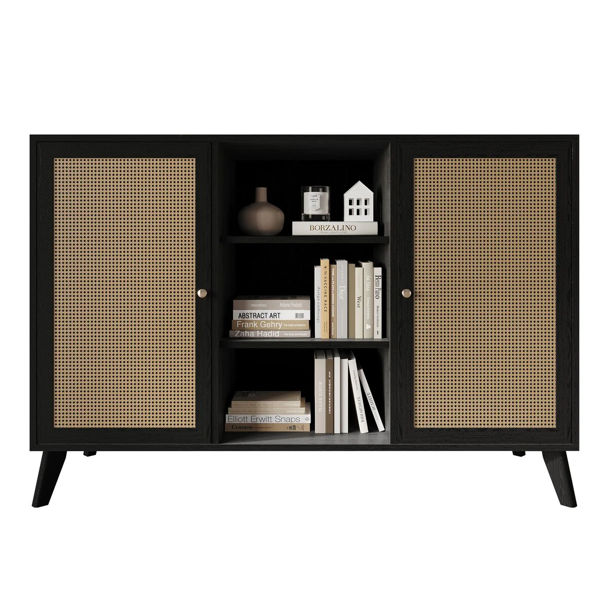 CraftPorch Mid-Century Modern Black SideBoard Cabinet