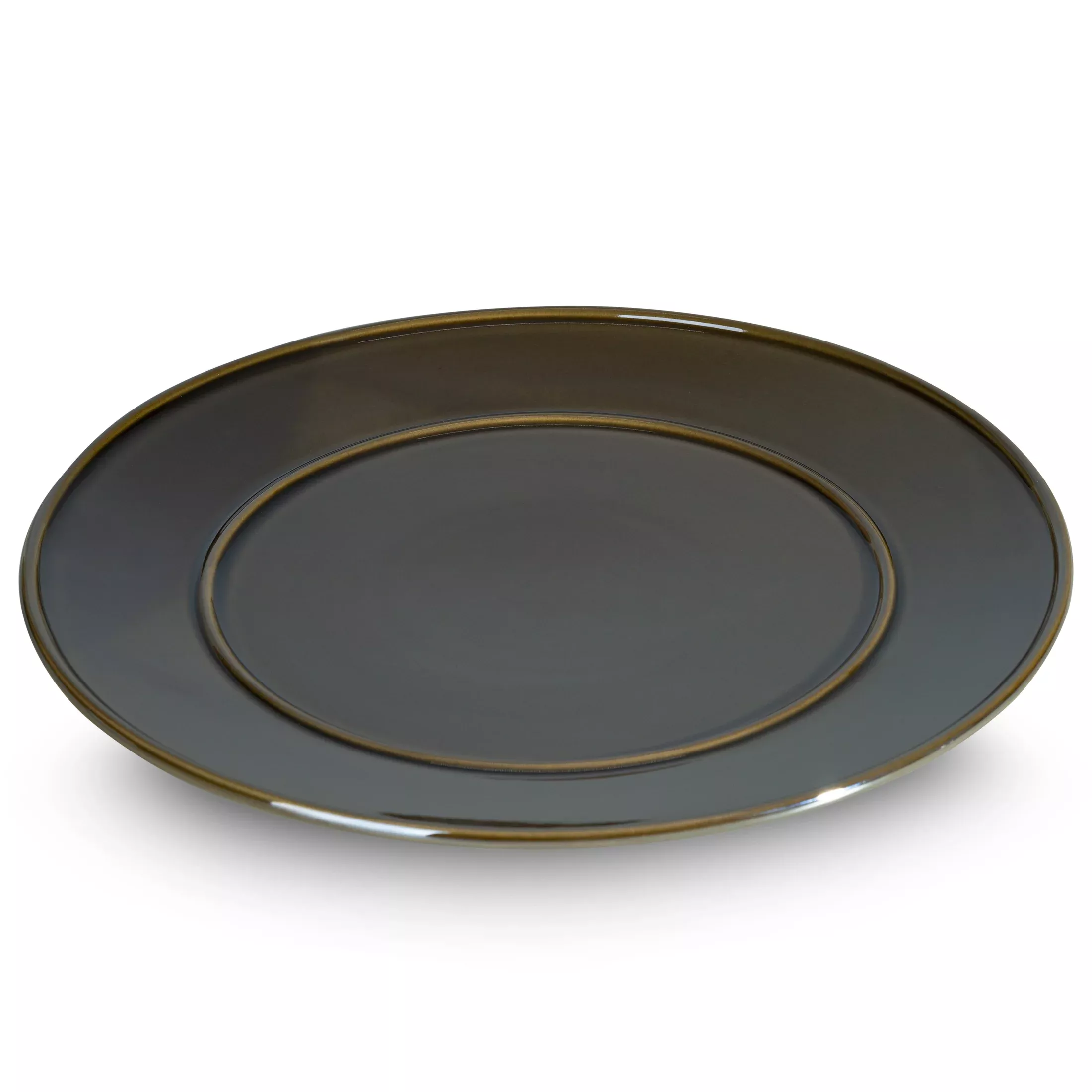 Patera ceramiczna oliwkowa dekoracyjna z perłowym połyskiem średnica 30x2 cm SIMONA