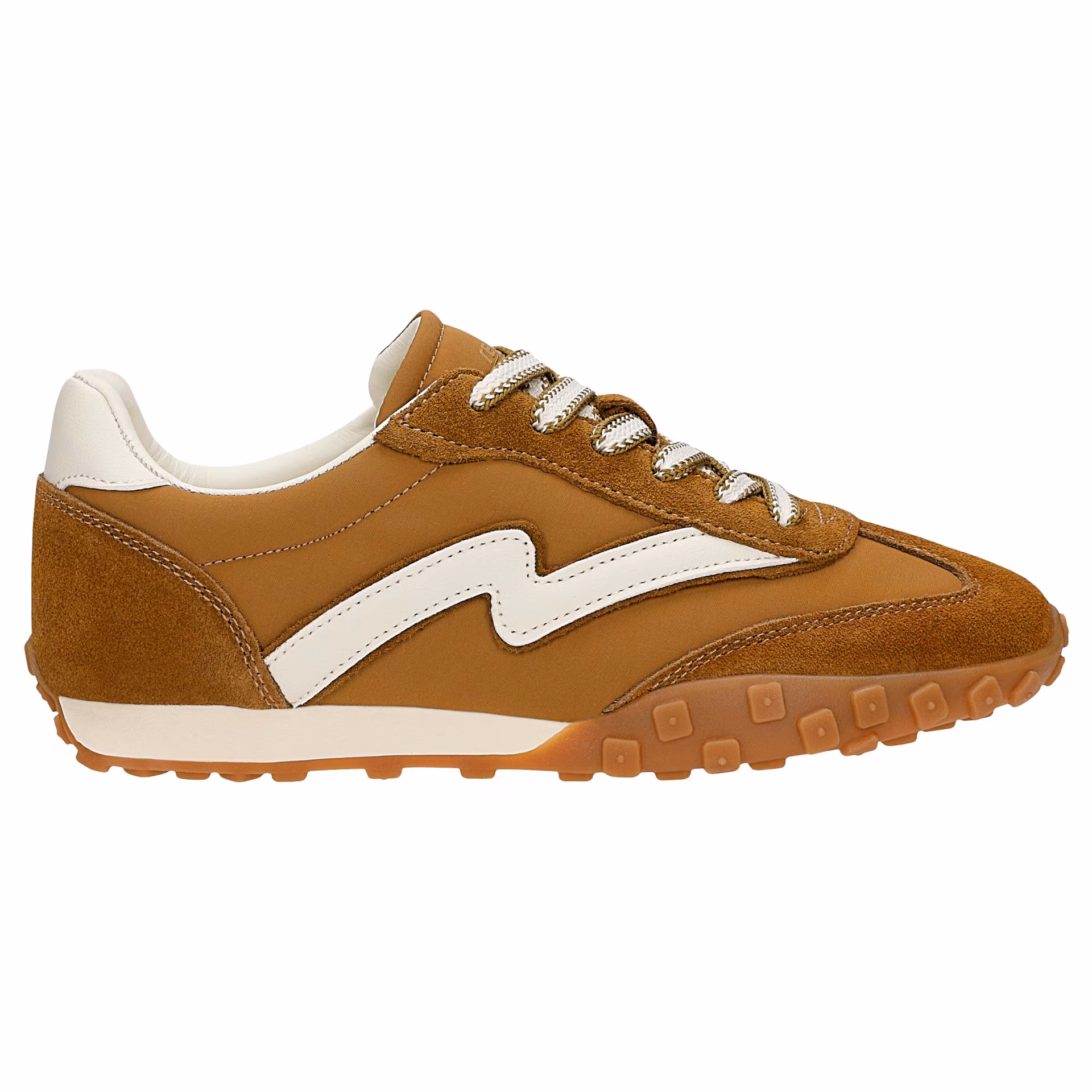 Brązowe sneakersy RELAKS z łączonych materiałów