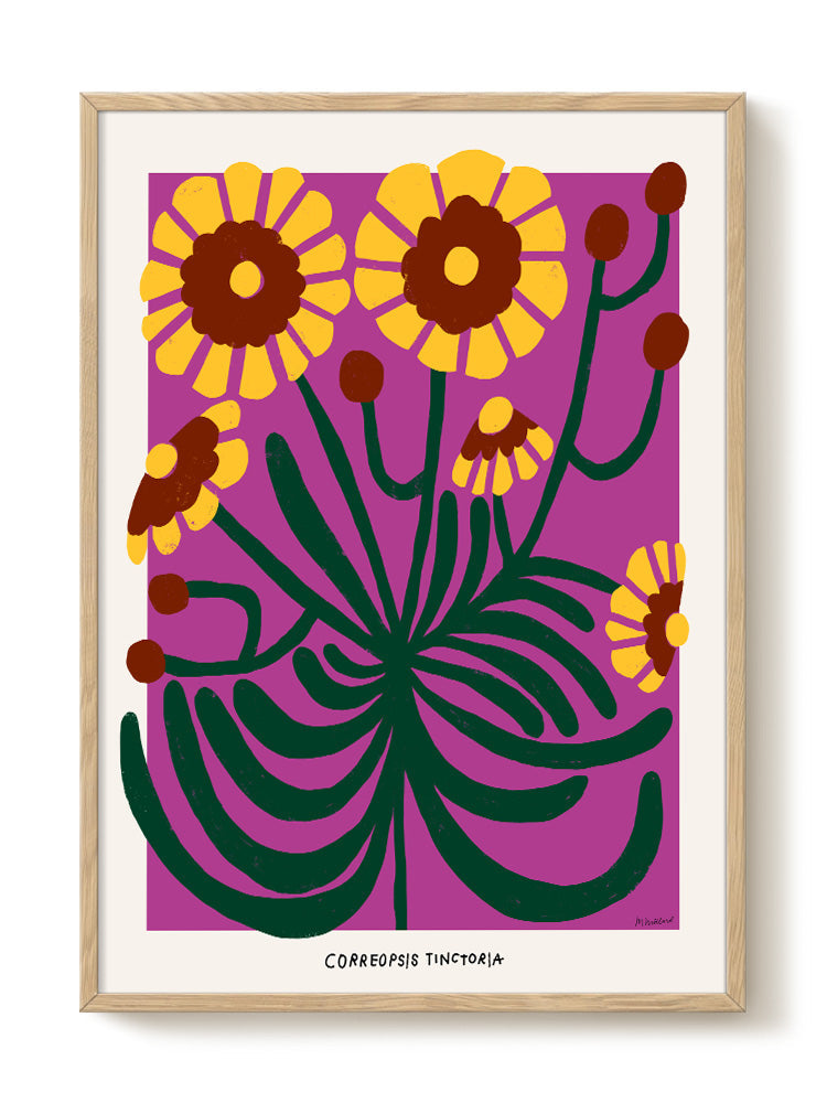 Madelen - Yellow Correopsis Tinctoria - PSTR studio Kunst Poster