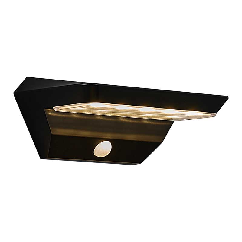 Nordlux Agena Wandlamp buiten - Sensor & Solar - LED - 3000K - IP44 - Zwart