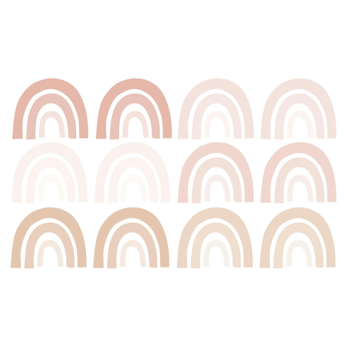 RAINBOWS2 - Stickers mureaux en vinyle arcs en ciel rose et beige