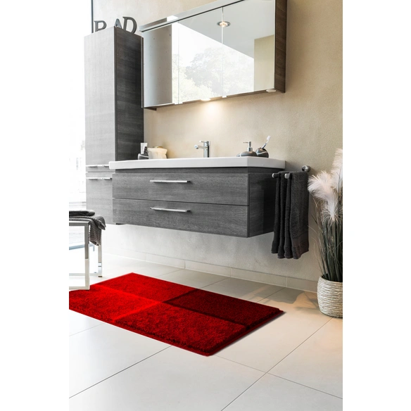Badematte »Diviso«, BxL: 60 x 100 cm, rot, aus 100% Polyacryl