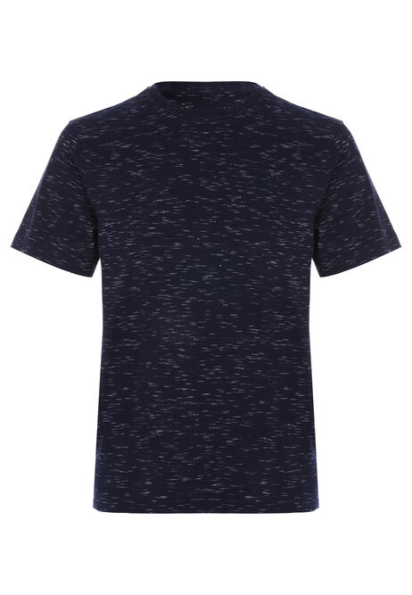 Mens Navy Space Dye Jersey Pyjama Top