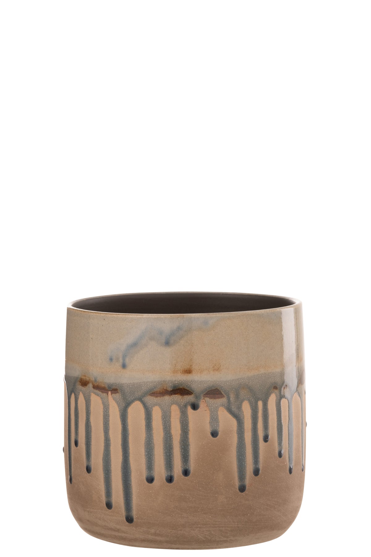 J-Line bloempot Druppel - keramiek - beige/grijs - medium - Ø 18 cm