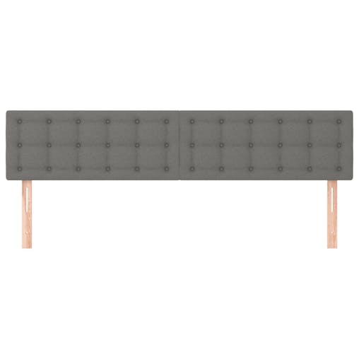 NNEVL Headboards 2 pcs Dark Grey 80x5x78/88 cm Fabric