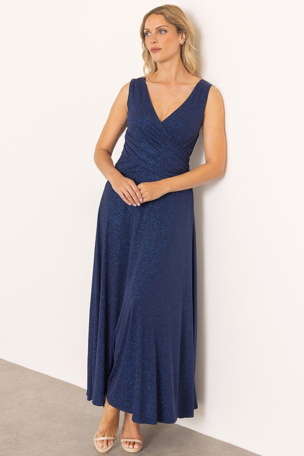 Klass. Shimmer Sleeveless Maxi Dress