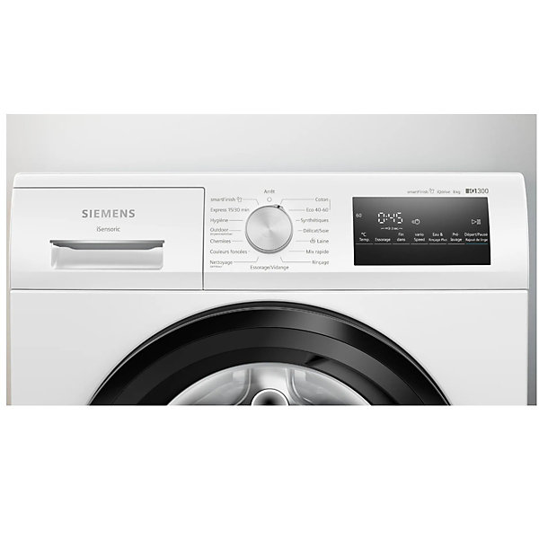 Lave-linge frontal 8kg 1200 tours/min blanc Siemens WM12N228FR