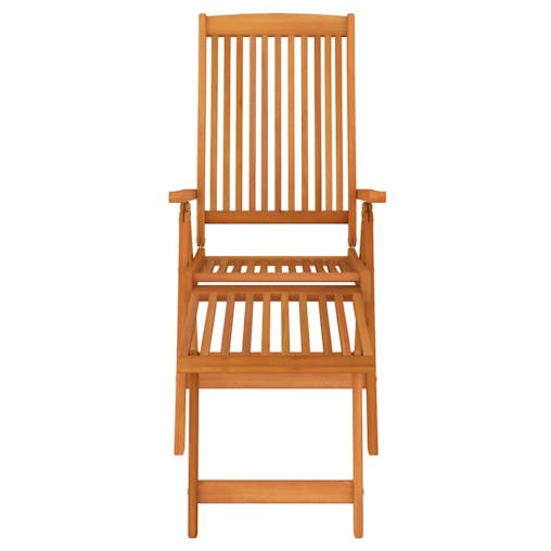 NNEVL Folding Garden Chairs with Footrests 2 pcs Solid Wood Eucalyptus