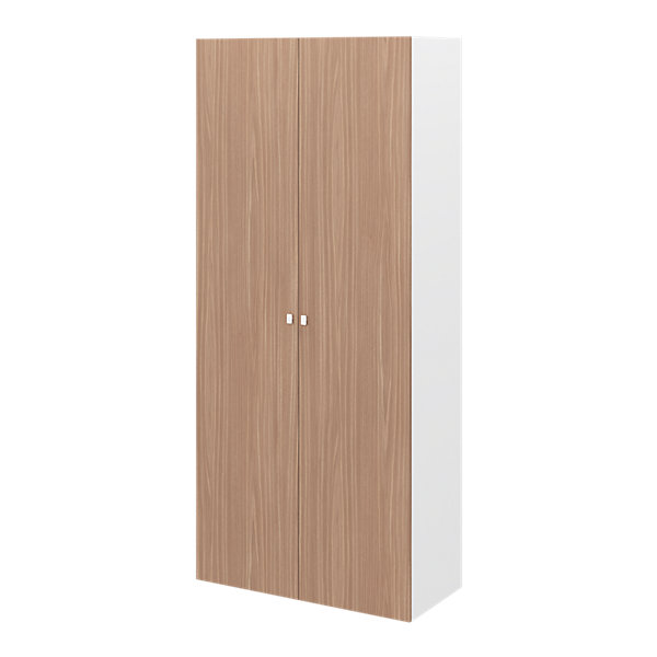 Armoire penderie 2 portes petites poignées effet chêne et blanc GoodHome Atomia H. 225 x L. 100 x P. 45 cm