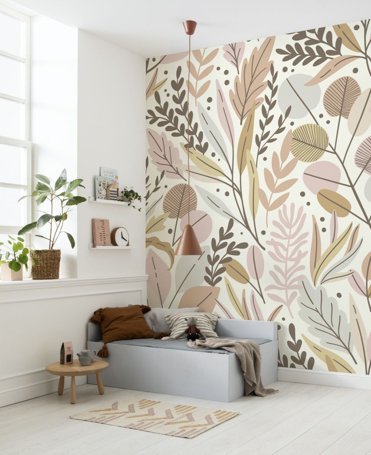 Sanders & Sanders fotobehang bladeren en bloemen multicolor - 200 x 280 cm - 611987