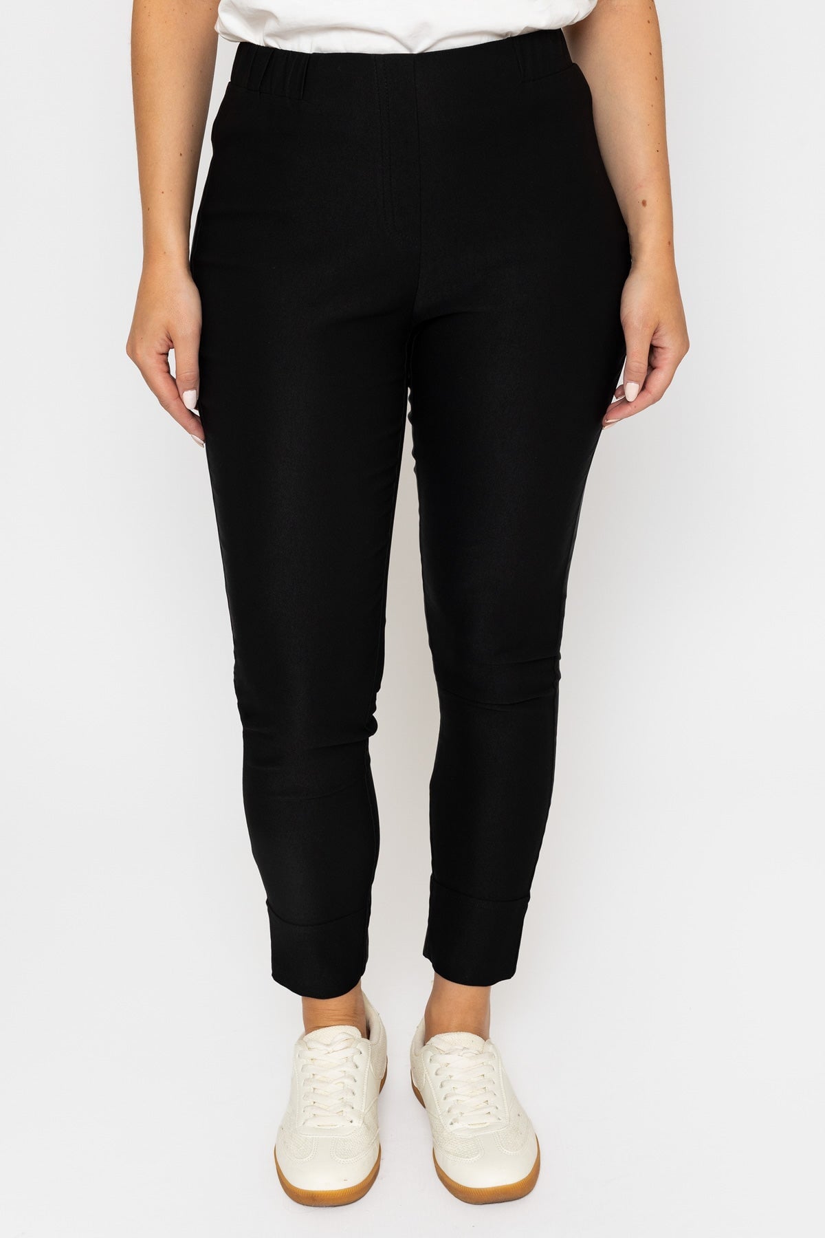 Black Straight Leg Bengaline Trousers