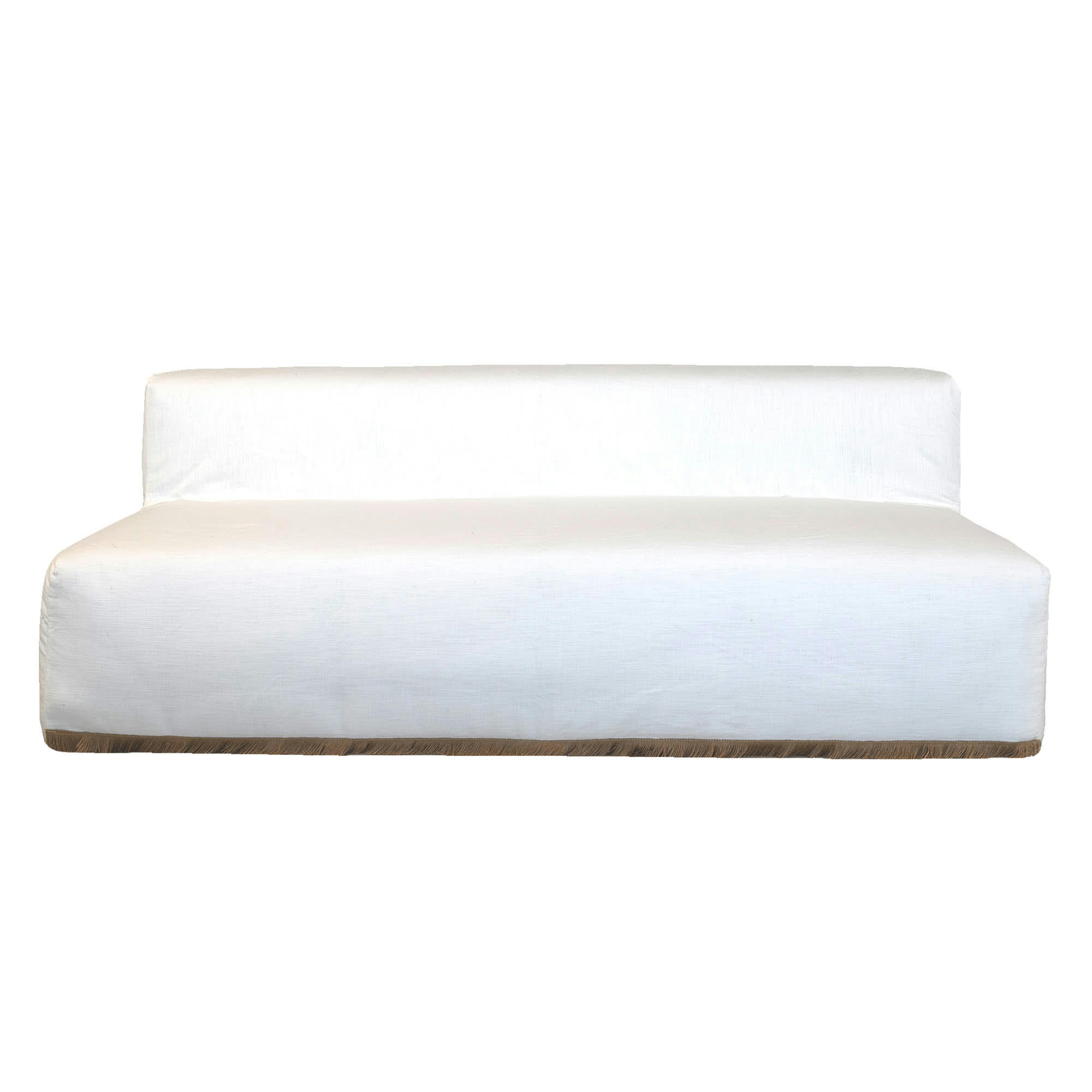 - Housse Coton franges jutes pour canapé-Taille 3 places banquette