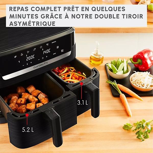 Friteuse sans huile 8.3l 2700w gris Moulinex EZ901H20 easy fry dual