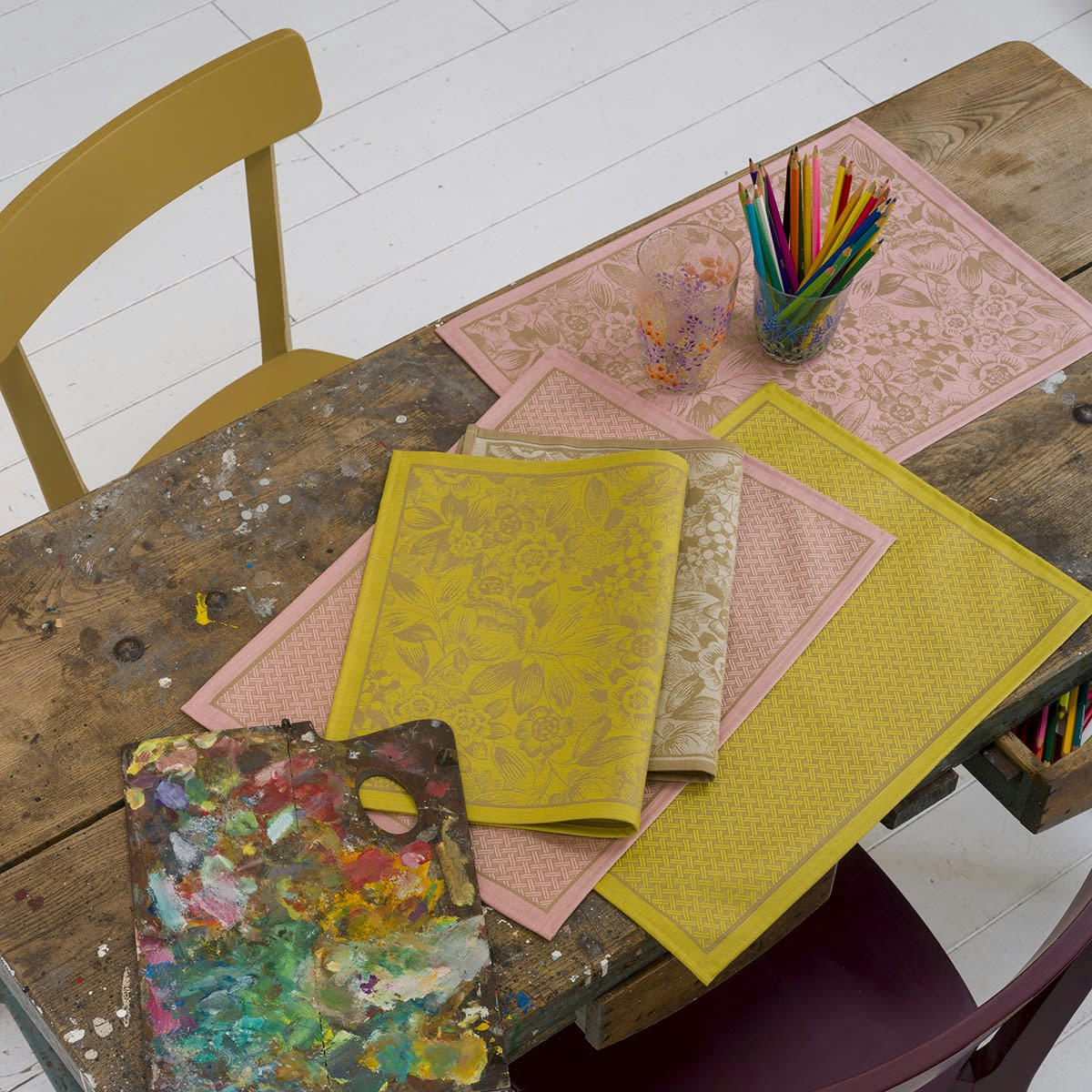 OSMOSE FLORALE - Set de table en coton pollen 50 x 36