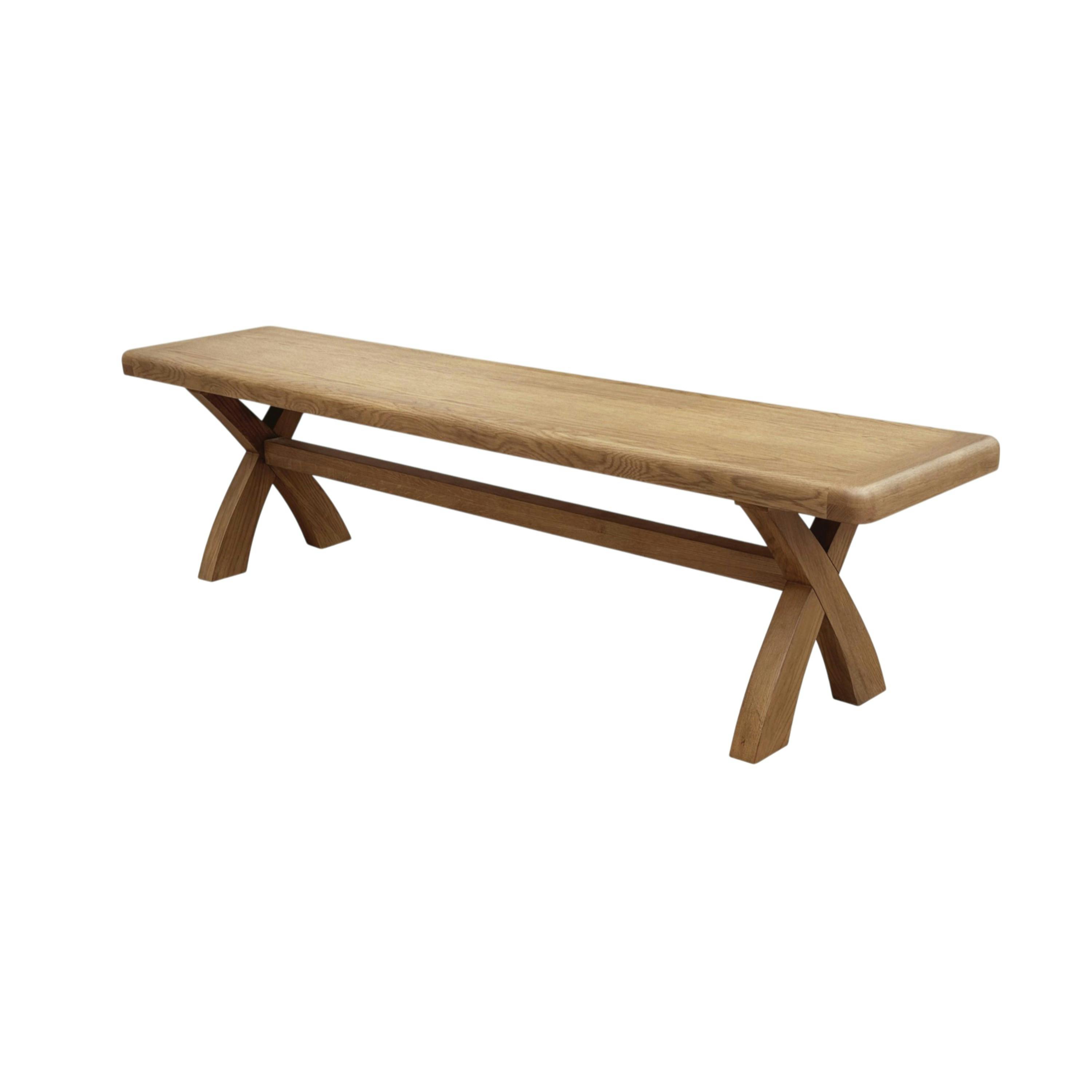Banc de salle à manger en chêne pieds croisés 200 cm VALMONT