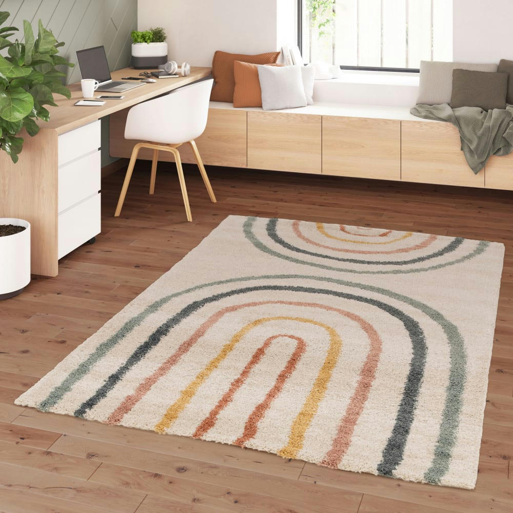 VICTORIA II - Tapis contemporain à motif géométrique multicolore 160x230 cm
