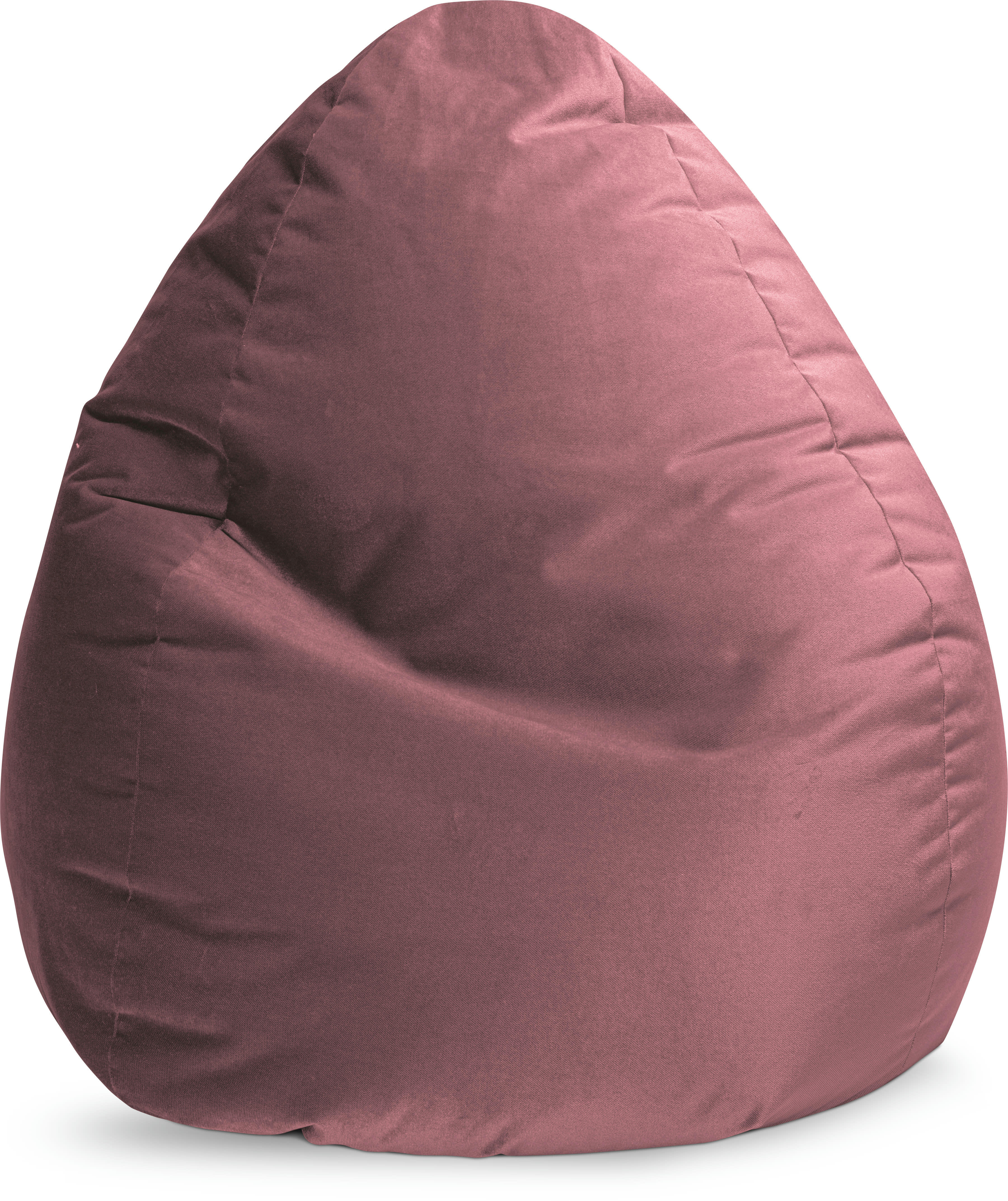 MARLA - Pouf poire XXL d'intérieur aspect velours vieux rose 80x130cm