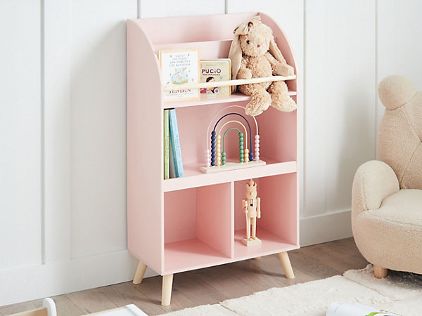 Bibliothèque 3 étagères LILOET 102 cm Rose pastel