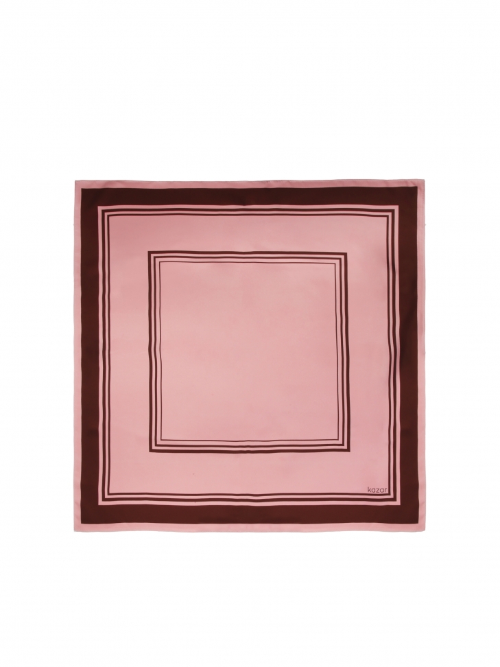 Pink minimalist silk scarf