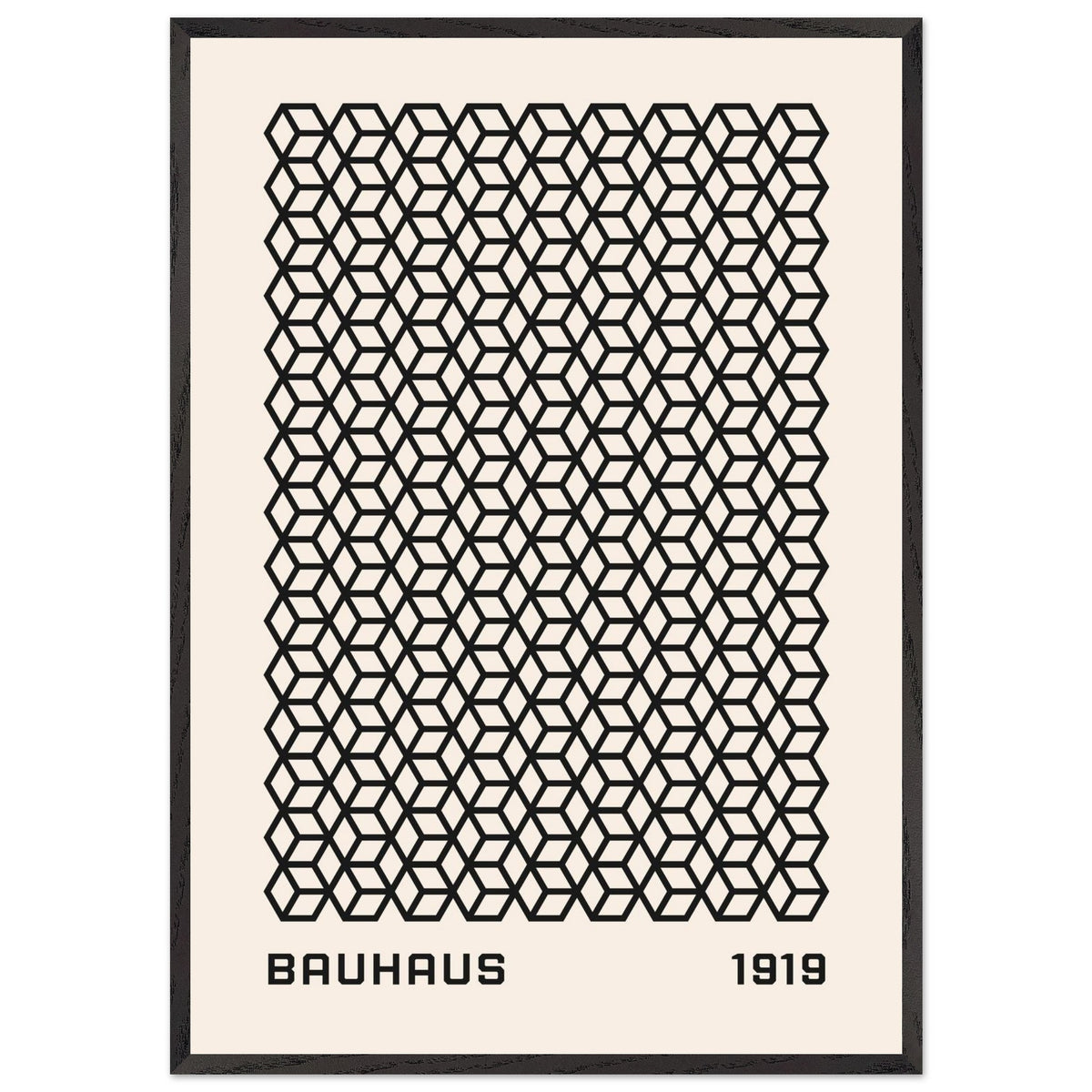 Artfulprints Poster met Lijst Bauhaus - 1919 beehive  - 70x100 cm - Zwart / Wit