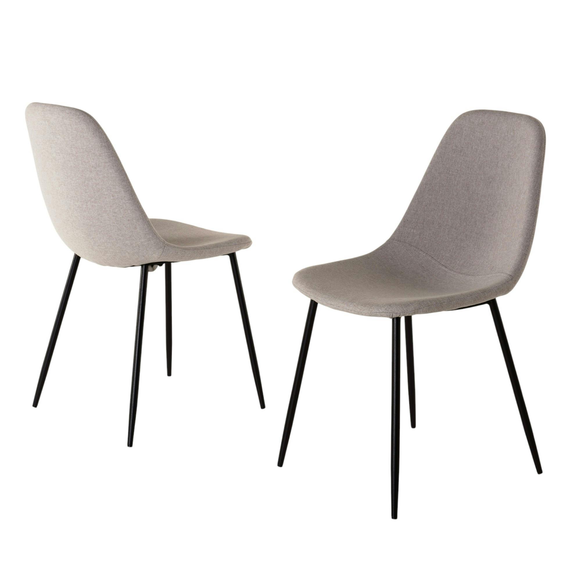 Chaise tissu beige TIM (lot de 2)