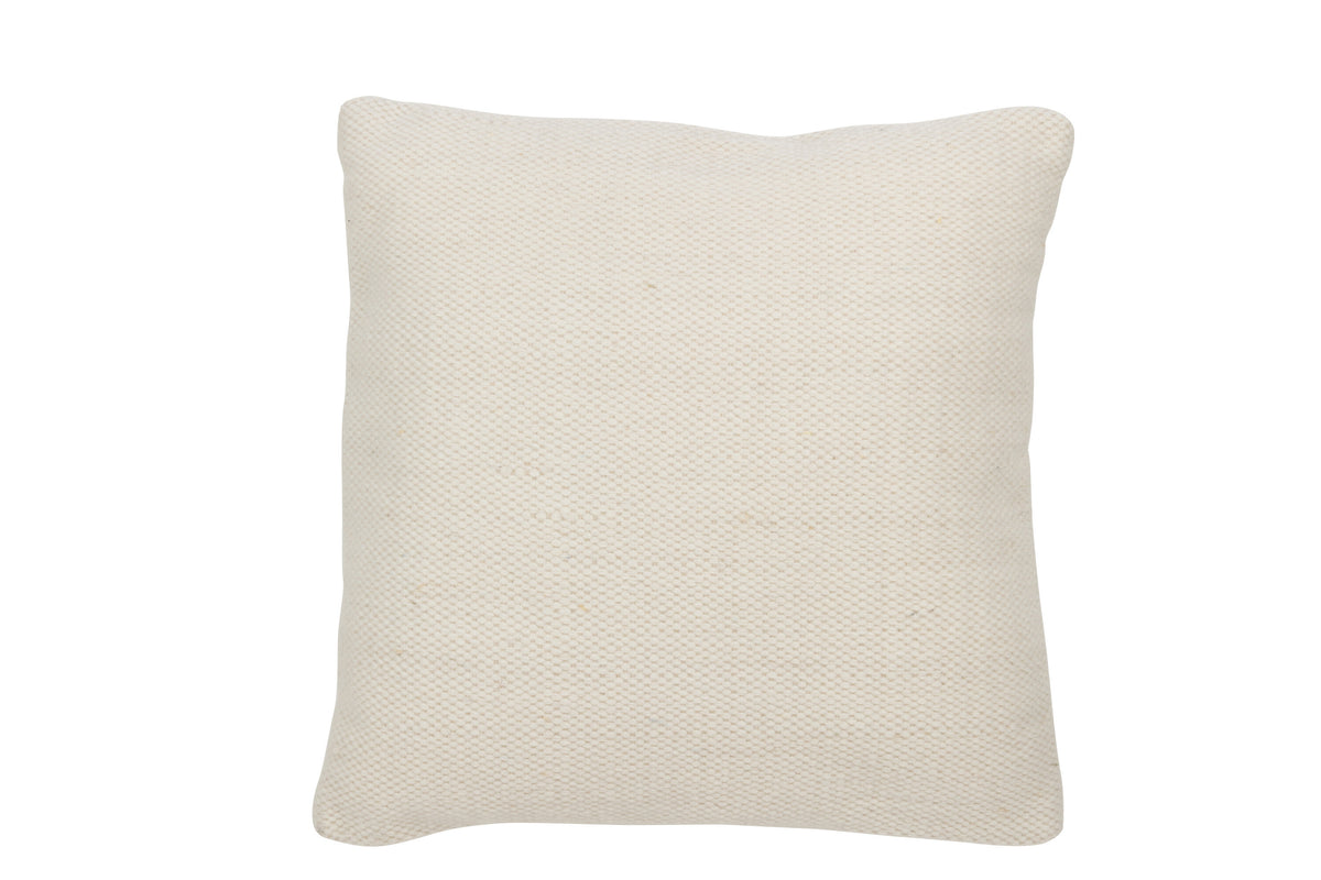 J-Line kussen Geweven - wol - creme - small