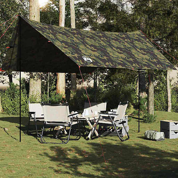 Bâche de camping camouflage 438x376x212 cm imperméable vidaXL