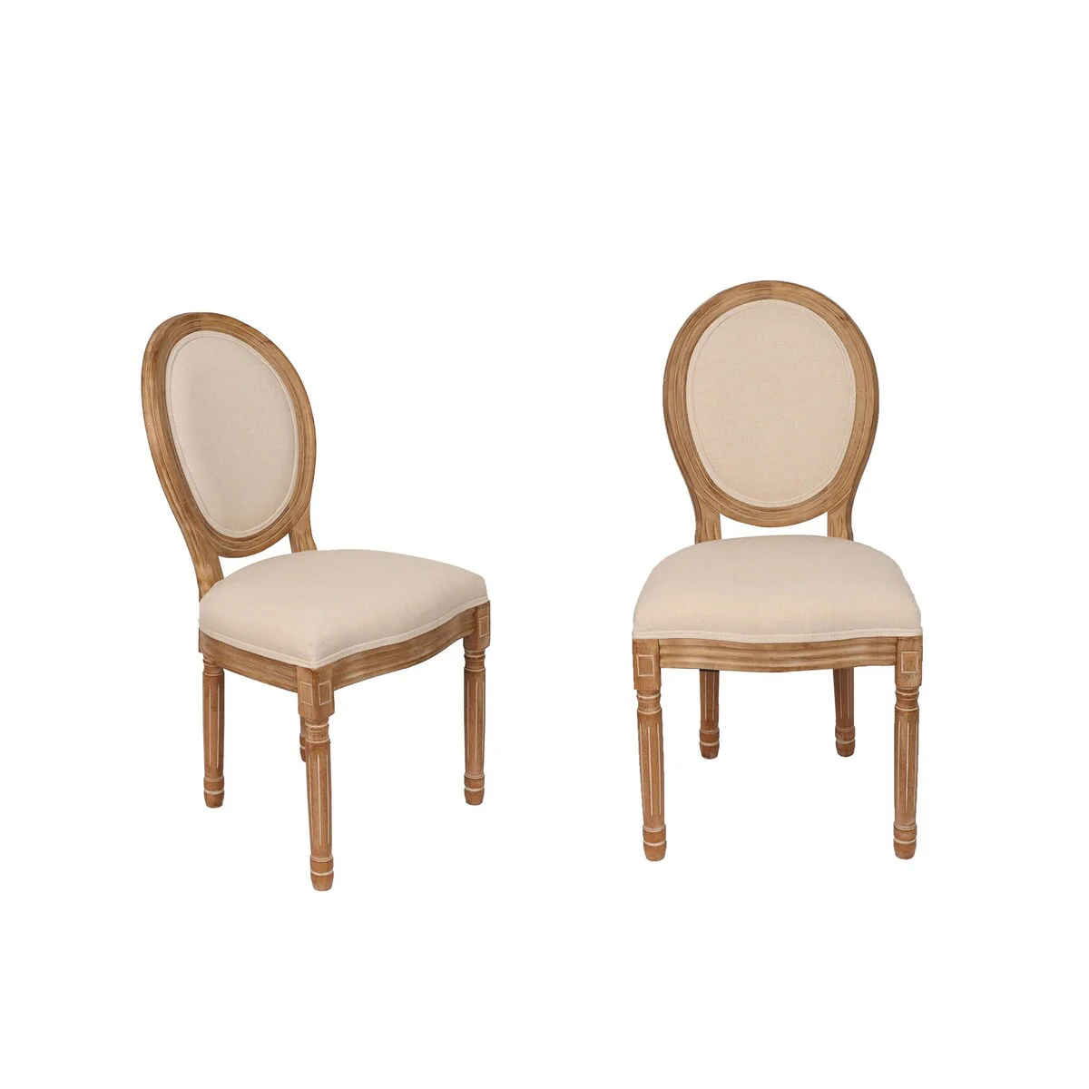 French Country Dining Chairs with Round Back Set of 2