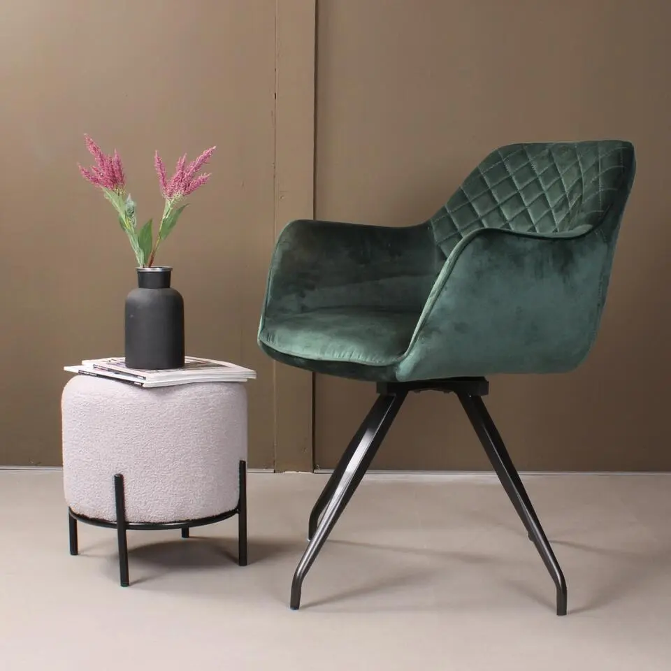 DS4U - Romy 2.0 armstoel velours - donkergroen