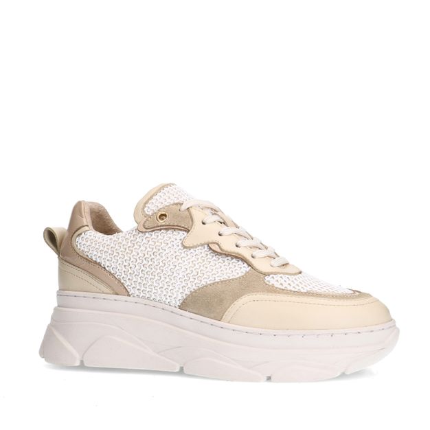 Off white leren sneakers