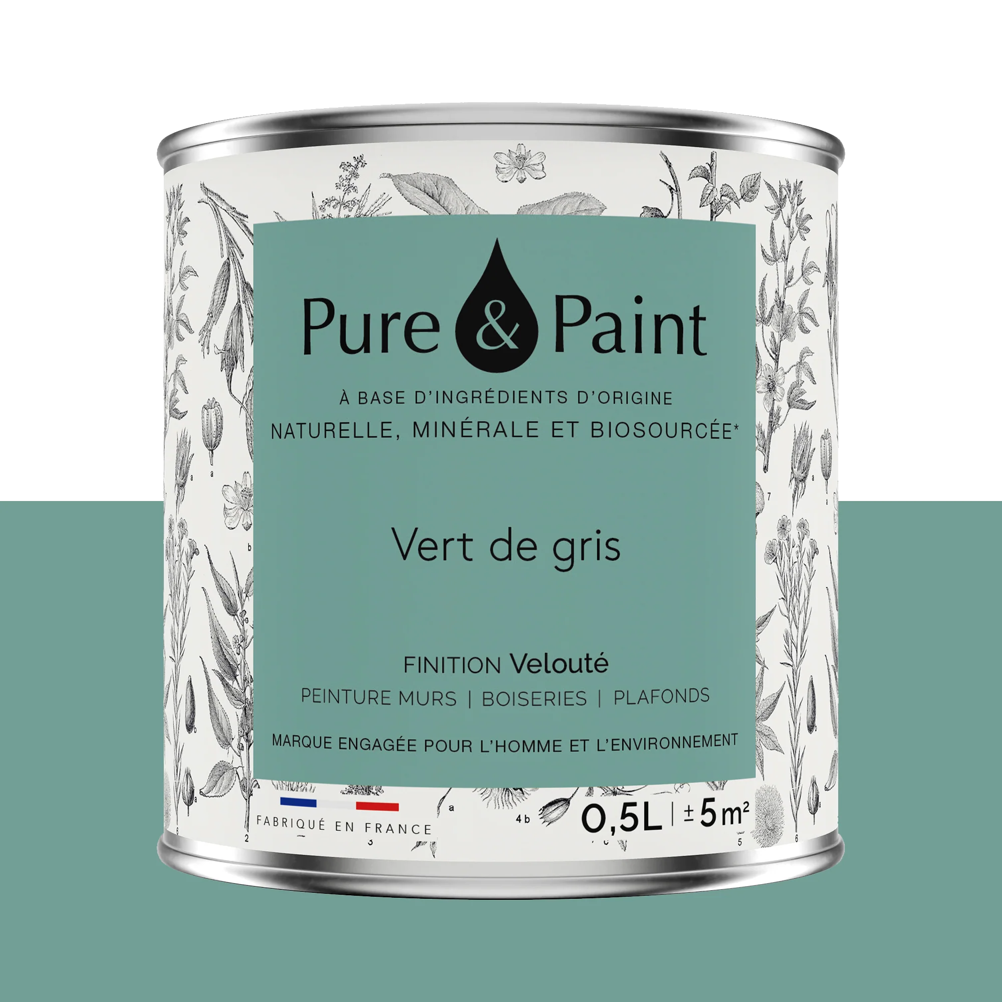 Pure and Paint Peinture Peinture vert de gris 0,5 L