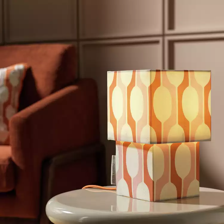 Habitat x Scion Small Billow Fabric Table Lamp - Orange