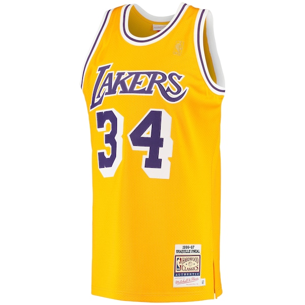 Shaquille O'Neal Los Angeles Lakers 1996/97 Hardwood Classics Authentic Jersey - Gold