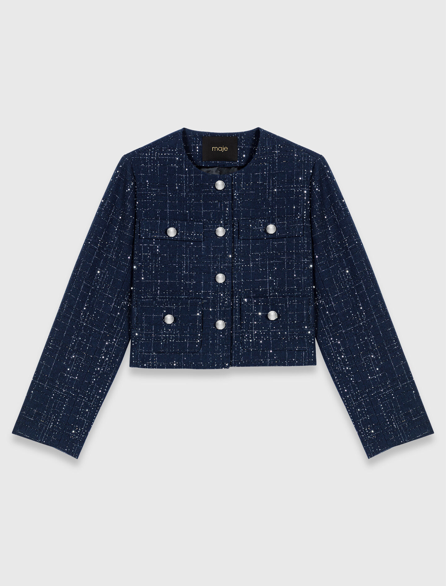 Veste courte à poches plaquées