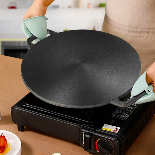 SOGA 2X Cast Iron Induction Crepes Pan Baking Cookie Pancake 40x33cm