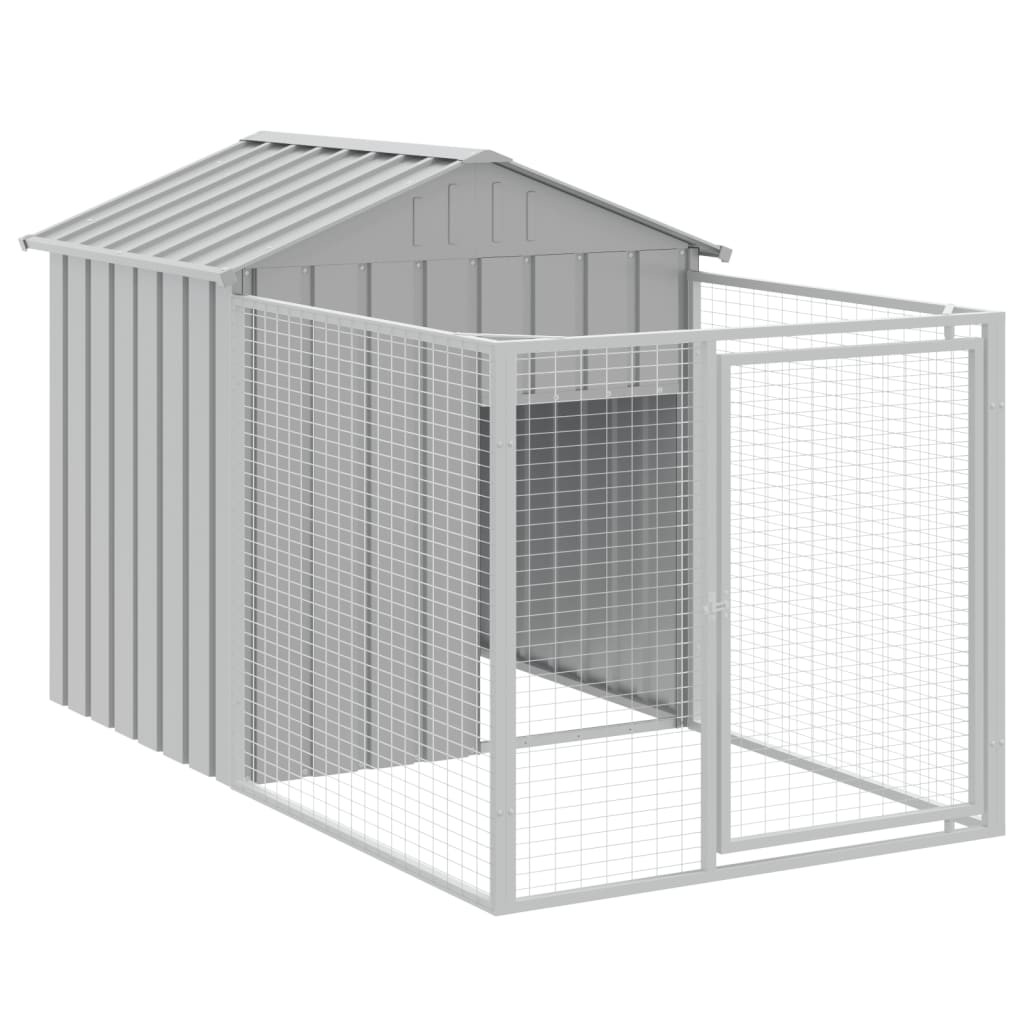 VidaXL buda dla psa Szary 117 x 201 x 123 cm Stal