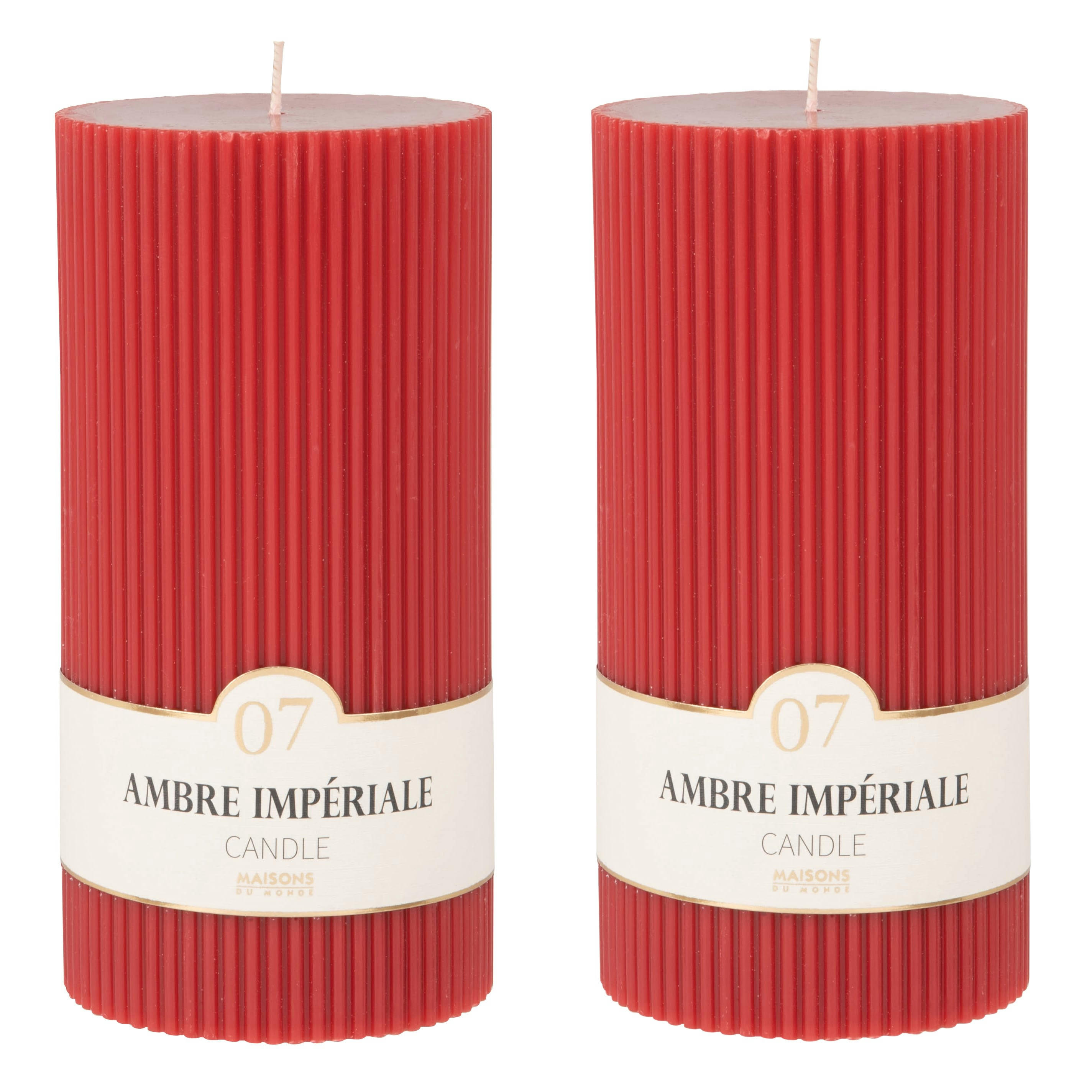 COLORAMA - Bougie striée parfumée rouge H18, 1000g