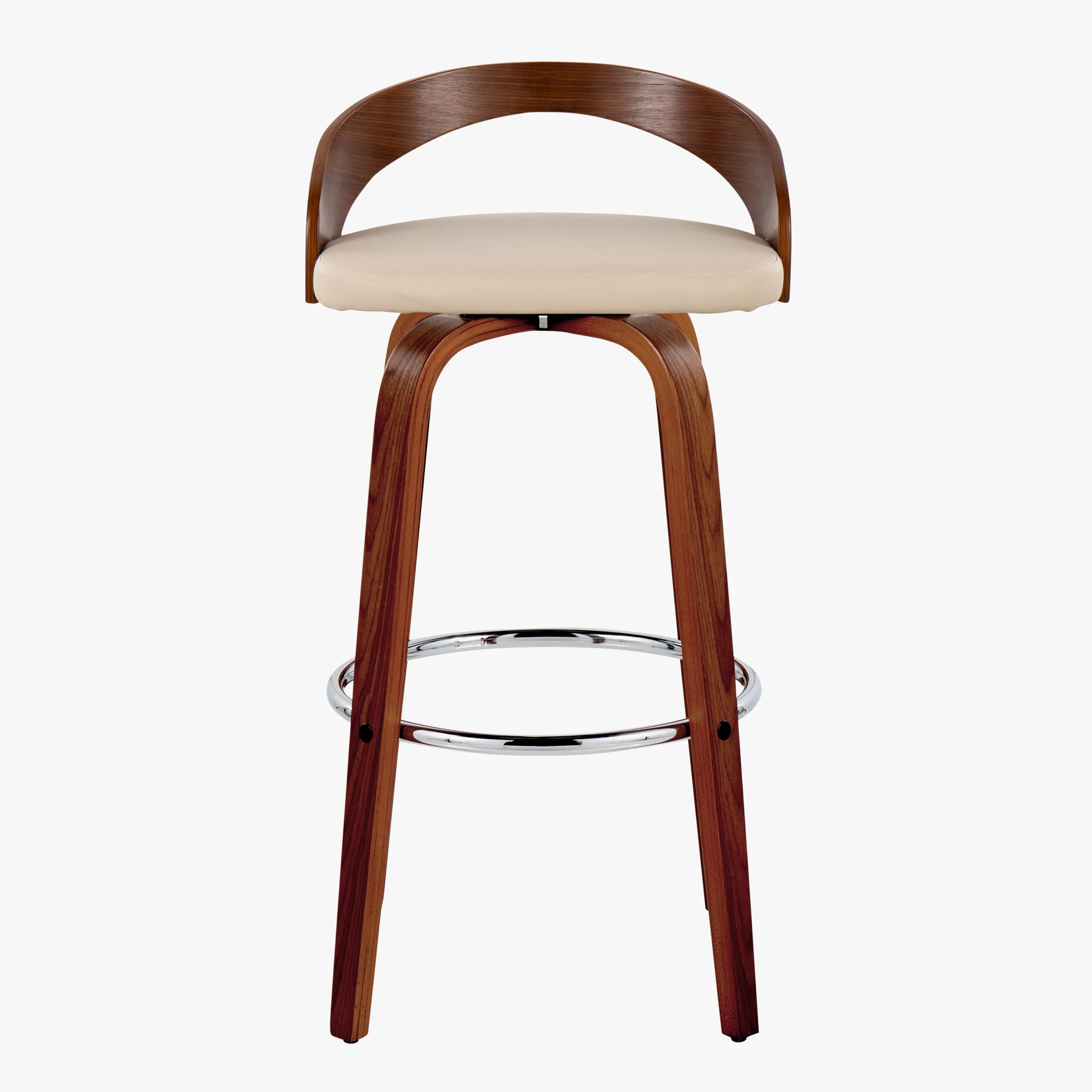 Carson Carrington Stavanger 30 Fixed-Height Bar Stool with Bent Wood Legs & Round Footrest (Set of 2)