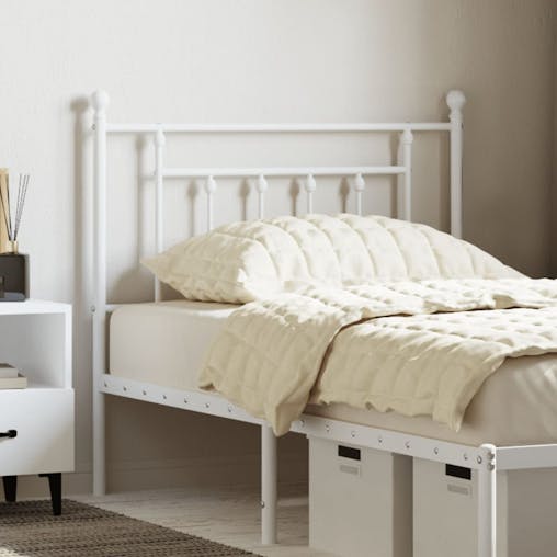 NNEVL Metal Headboard White 90 cm