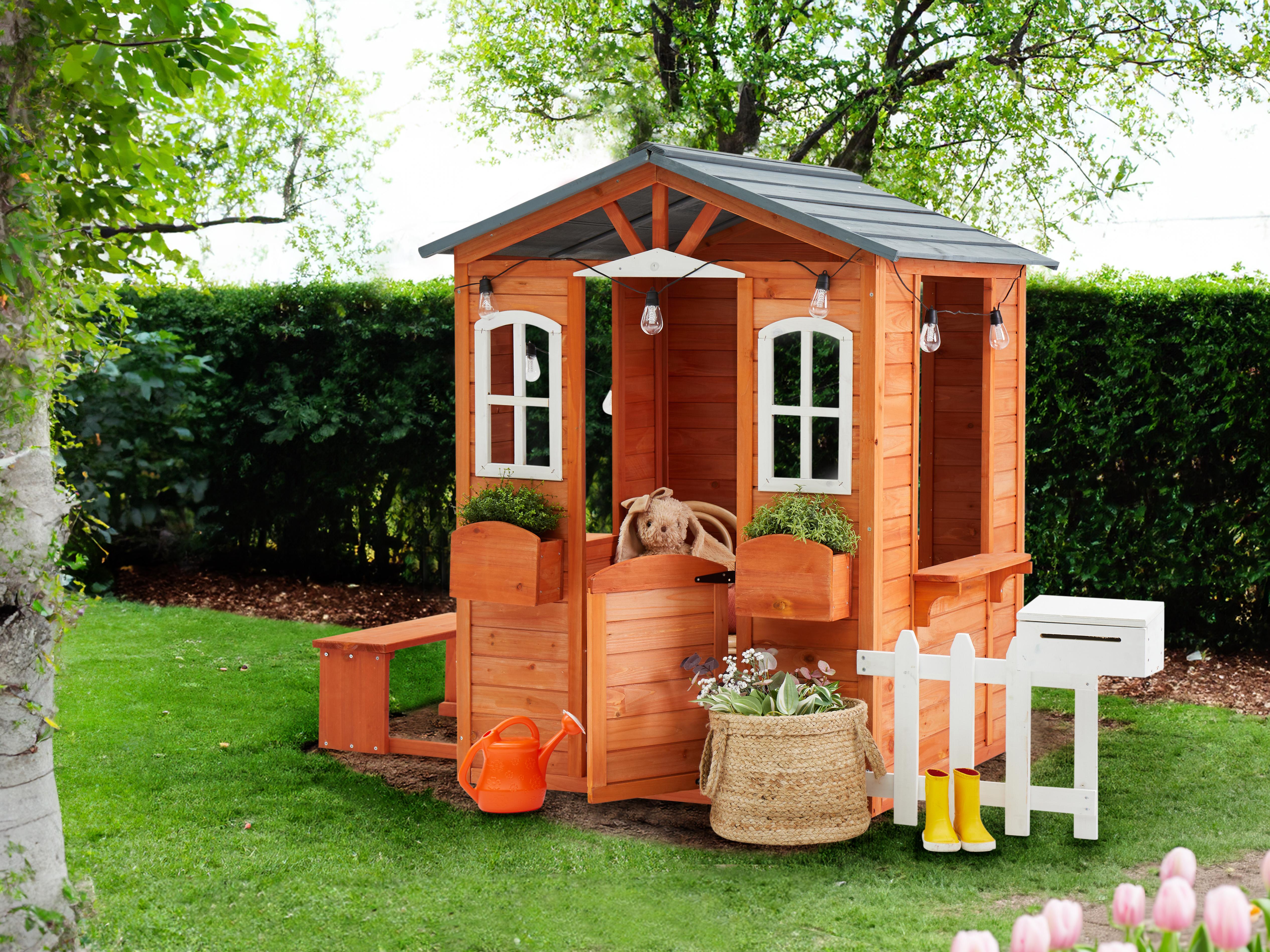 Garden Playhouse AMPELIKO Fir Wood Brown